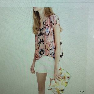 J.Crew cap-sleeve marble print top 00
