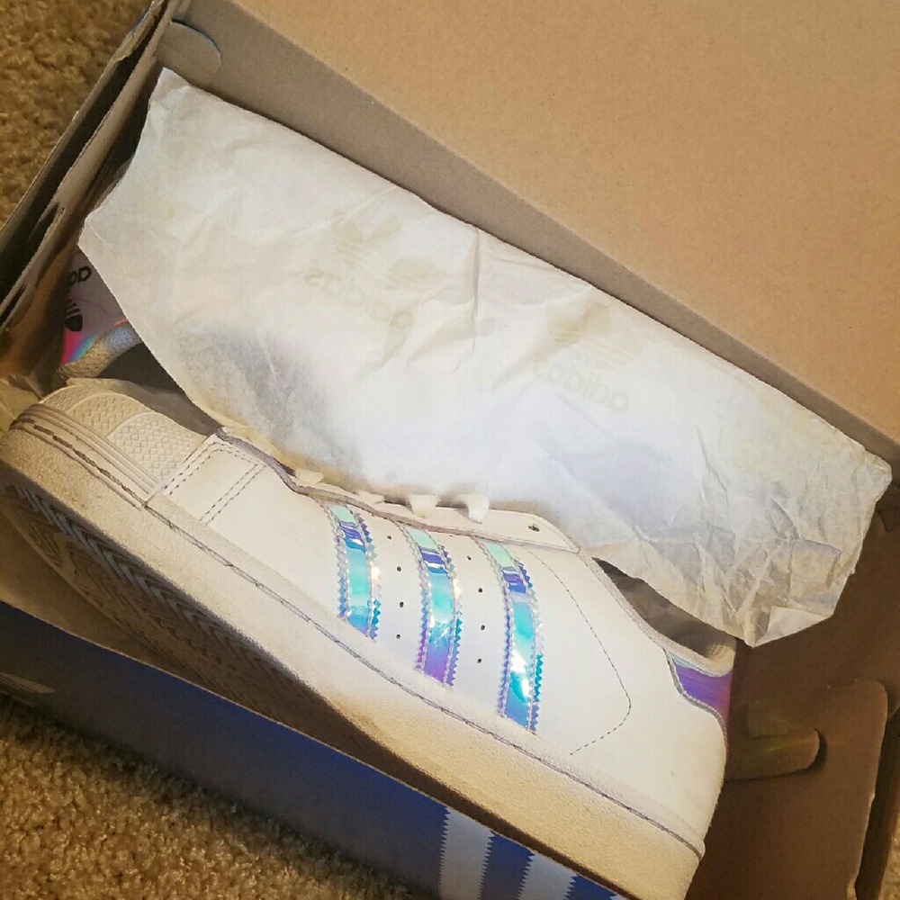 Holographic adidas superstars