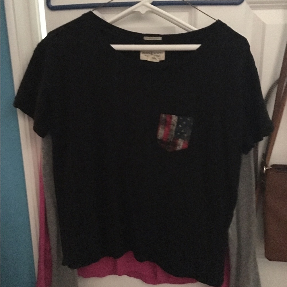 American flag pocket tee
