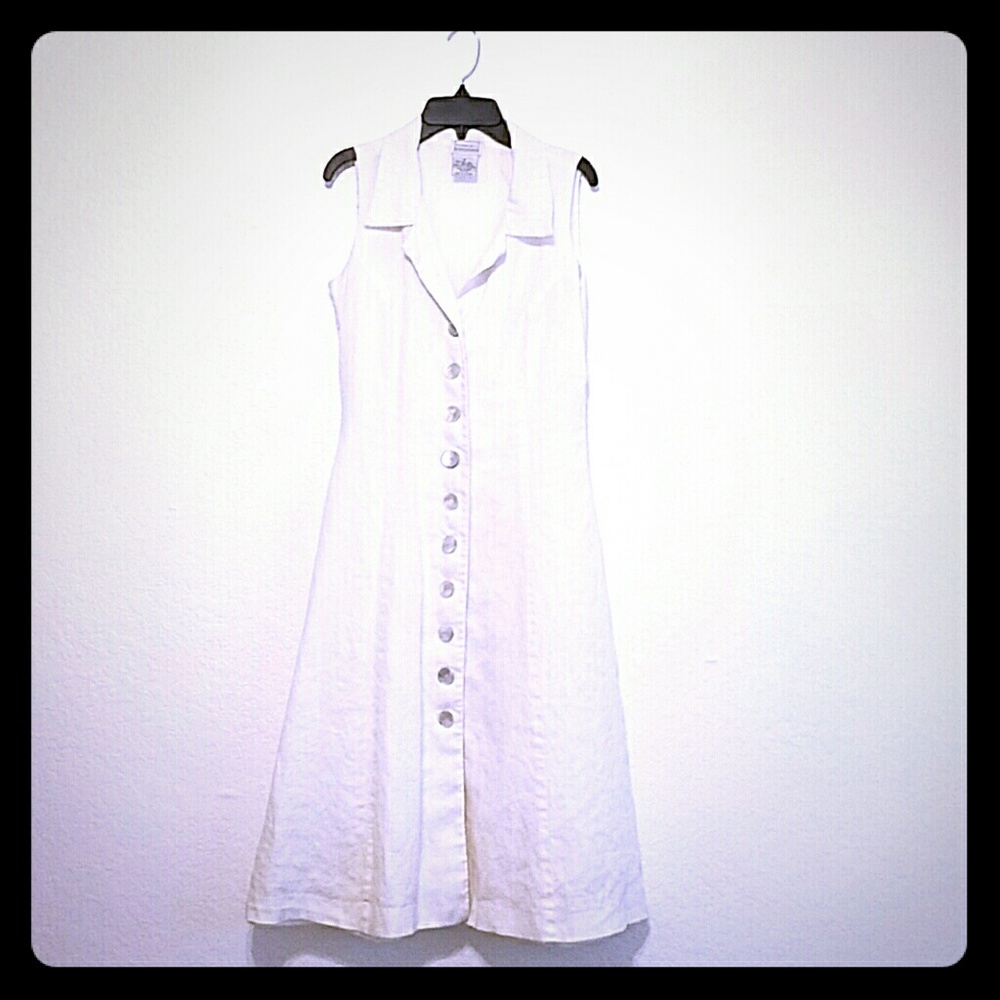 White linen dress