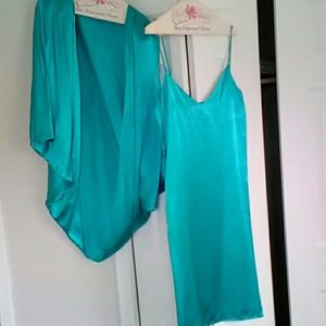 Turquois Satin Dress