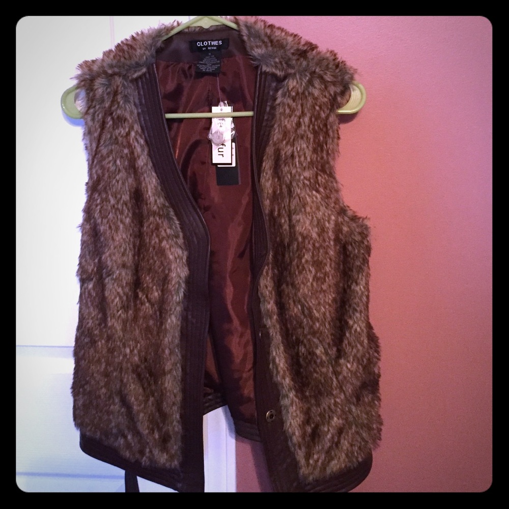 Faux fur vest.