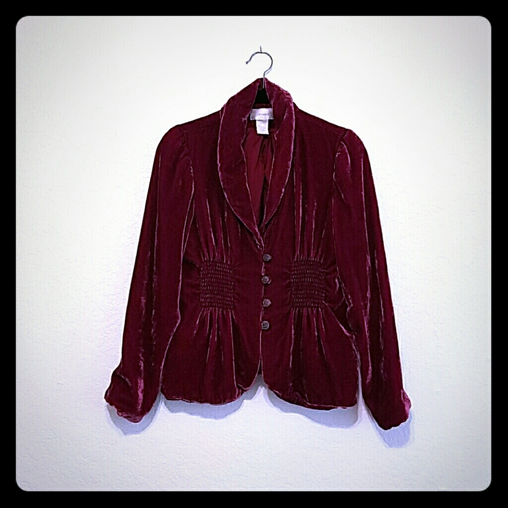 Maroon plush blazer