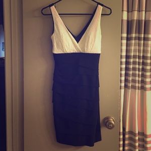 Black and white dress.