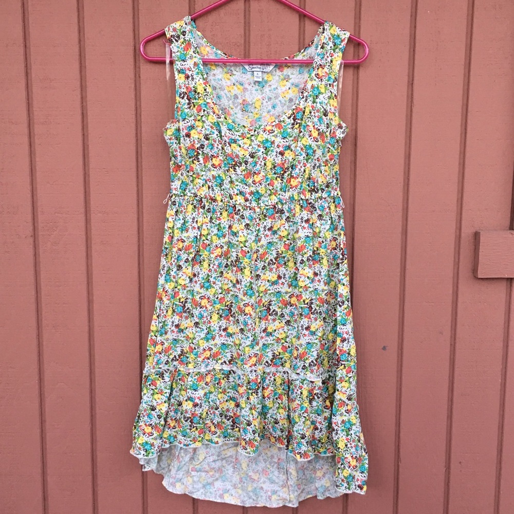 Floral Print High Low Dress