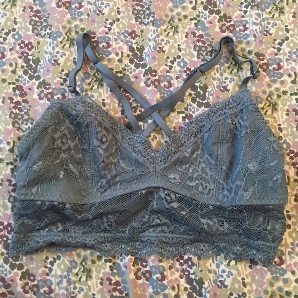 Blue/gray bralette