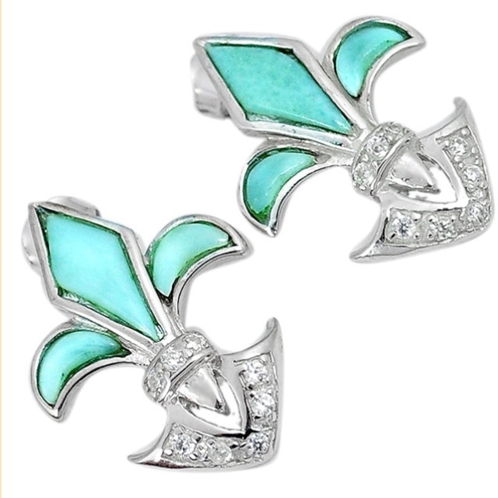 Caribbean Larimar, Topaz, & Silver Earrings