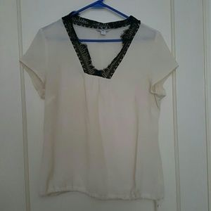 Banana republic blouse with black lacy top