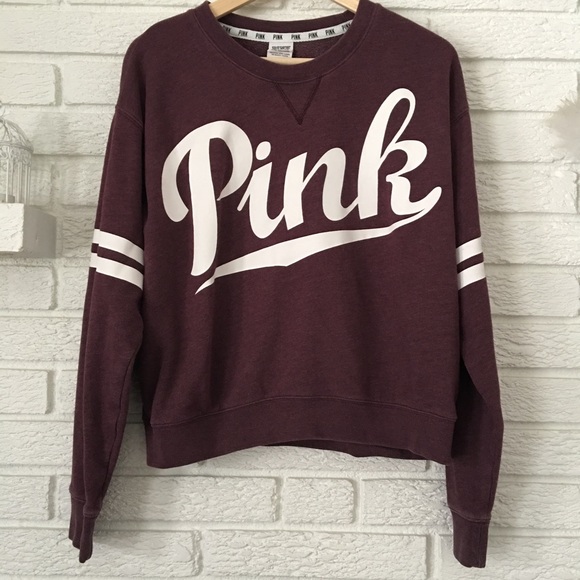 PINK Victoria's Secret Tops - 🎉SALE🎉 PINK Purple + White Sweathirt