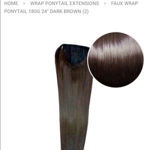 Bellami 24" dark brown faux ponytail wrap 180g