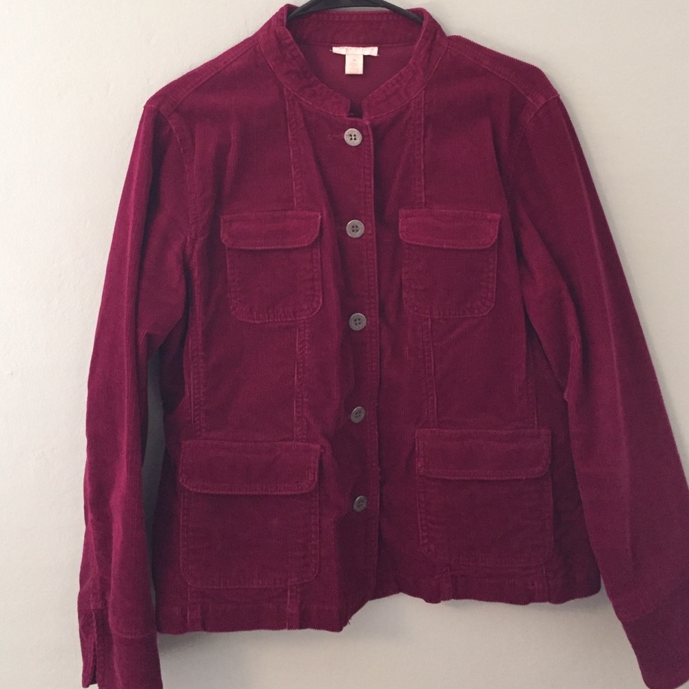 Woman's Raspberry Cordoury Jacket