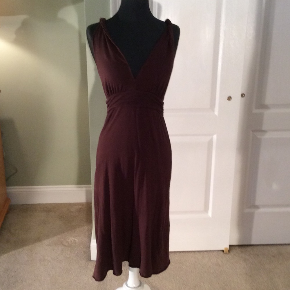 Brown "Velvet" brand V Neck dress from Anthro