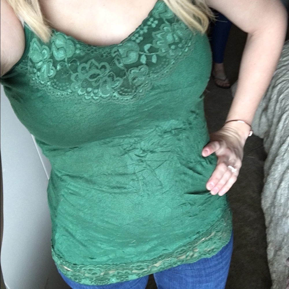 Maurice's Lace Trim Green Cami