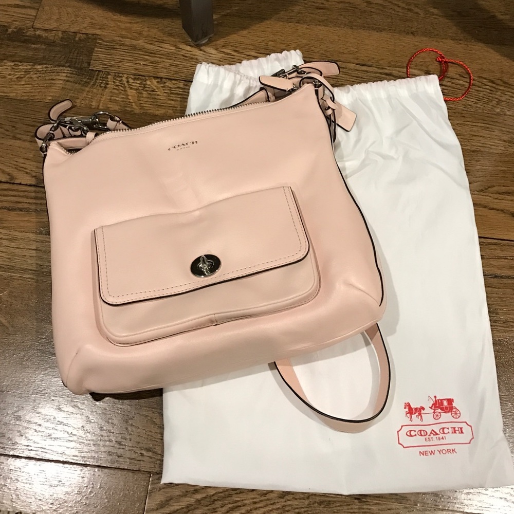 Brand new! Light pink leather coach bag