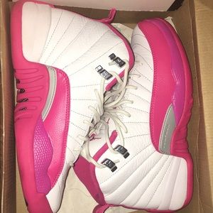 Pink and White Jordan's Retro 12s