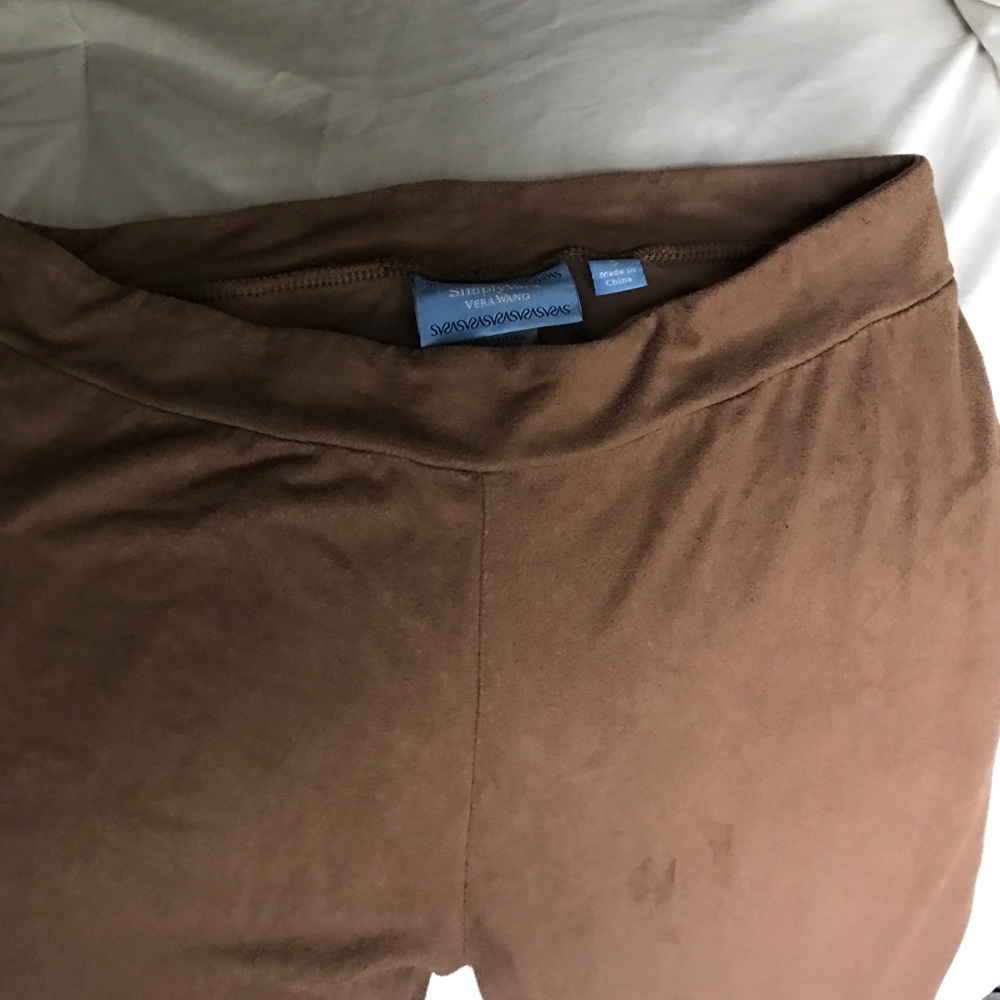 Vera Wang Brown faux fur spandex leggings. Soft