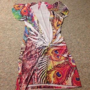 Vintage 80s Peacock Feather Shirt