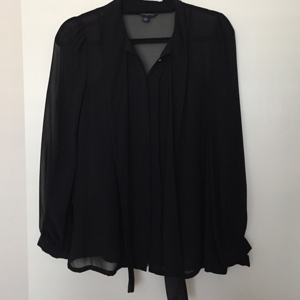 Black Banana Republic Sheer Blouse with Camisole