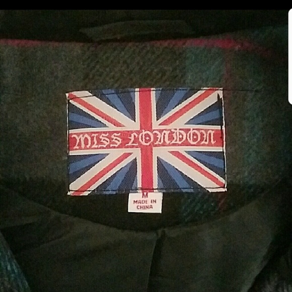Miss London Womens Split front, Plaid Jacket - Picture 3 of 3