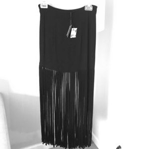 Monrow New with tags skirt with fringe xs black