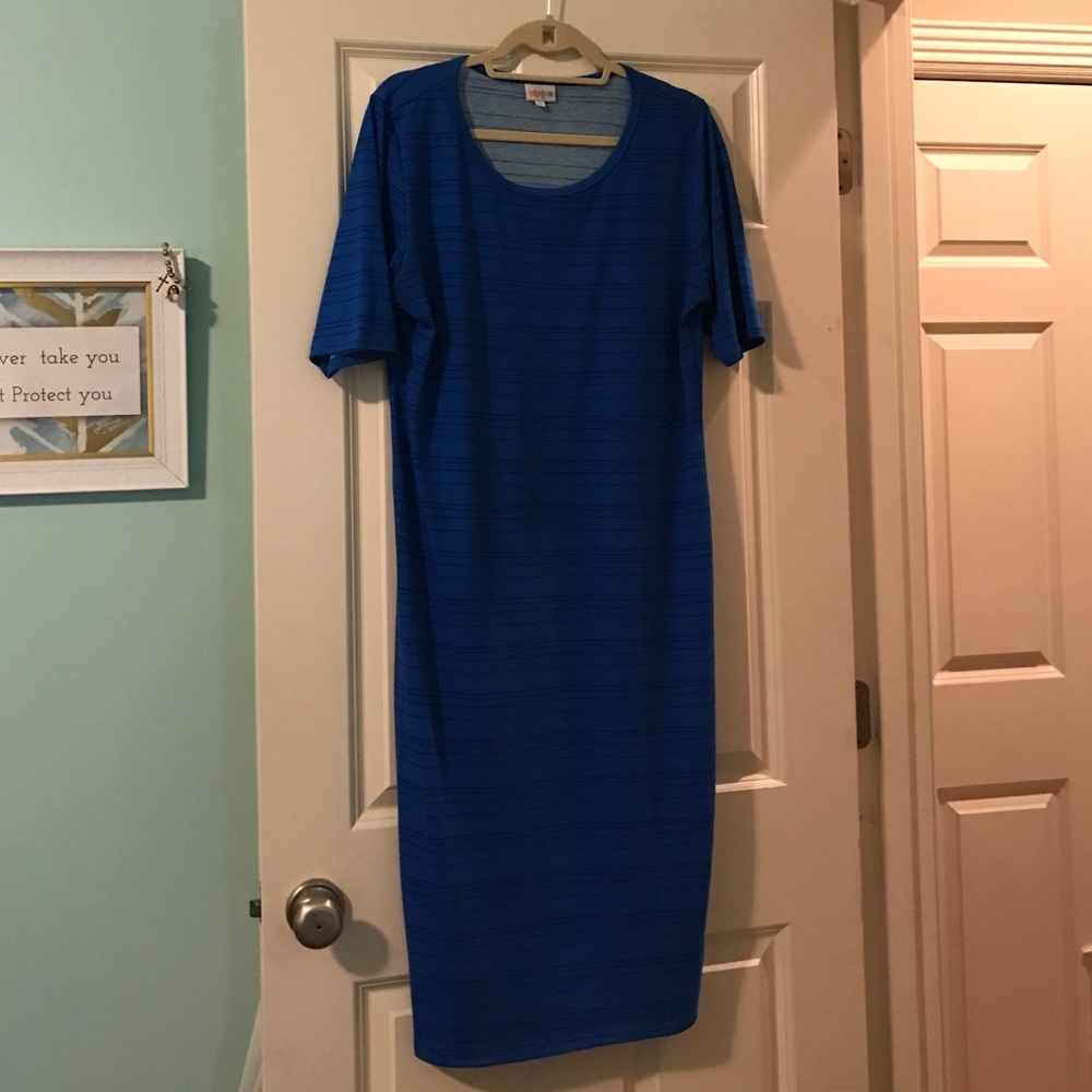 Hard to find LulaRoe Julia Blue Striped