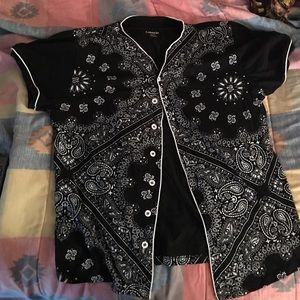 Bandana button up short sleeve shirt