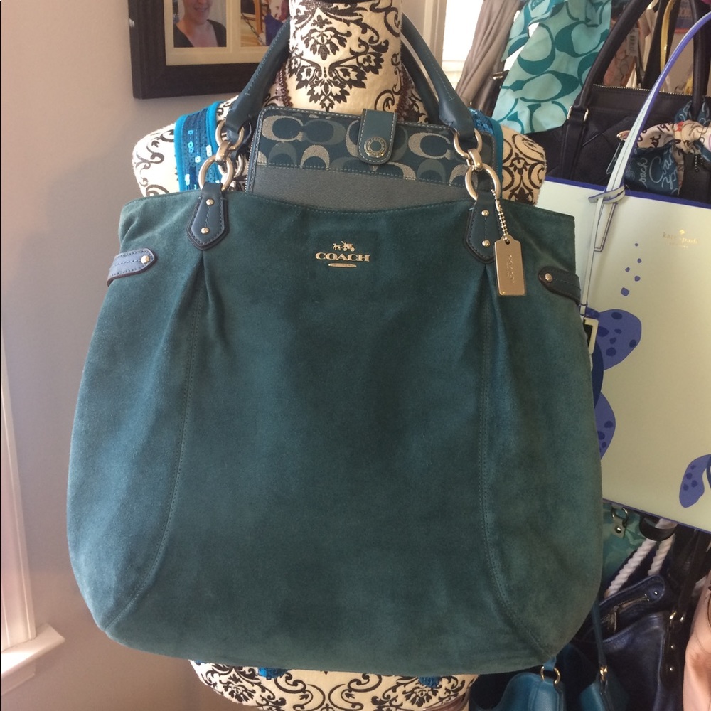 Suede Coach Collete Bag & Wallet - Picture 1 of 7