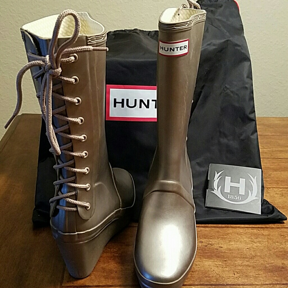 Hunter Verbier Boots, Wedge, SZ US7/8F Titanium