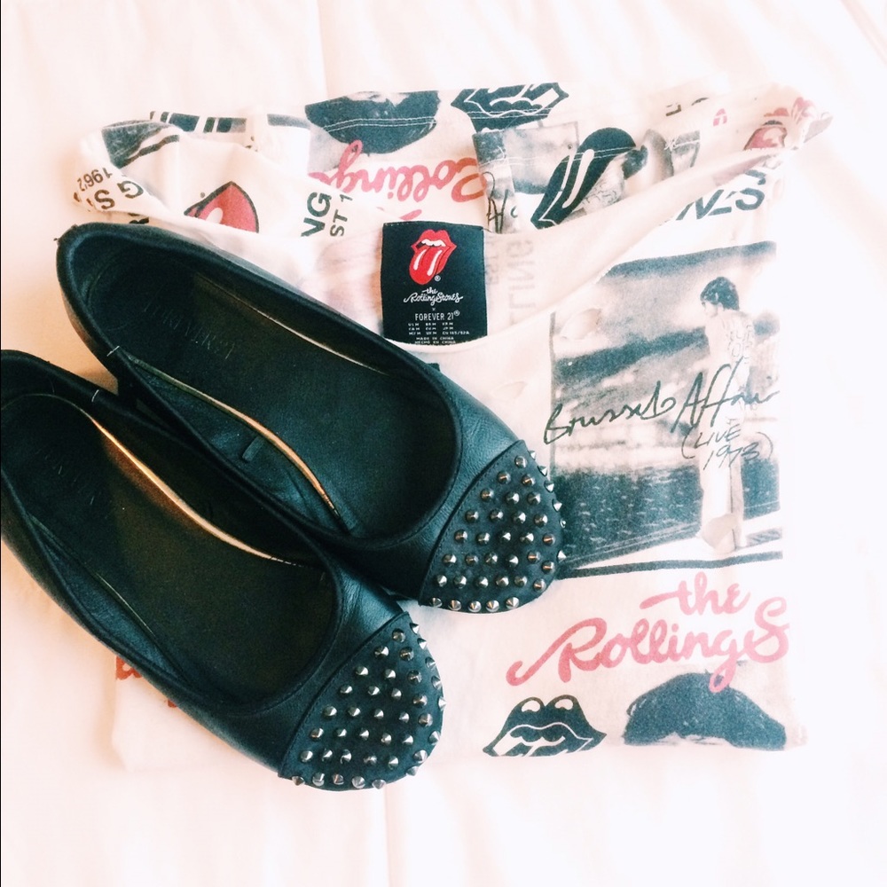 studded leather flats