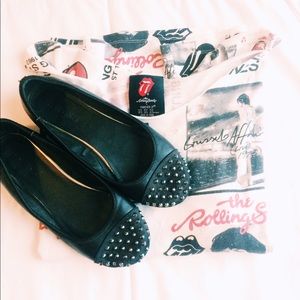 studded leather flats