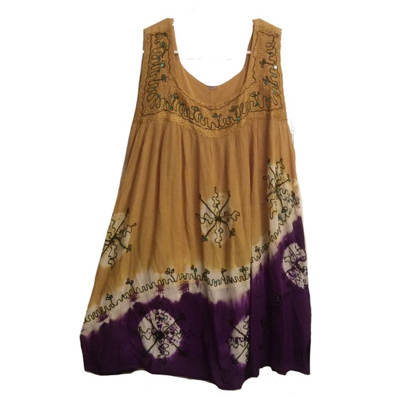 Tops - FLASH SALE ! Embroidered Indie made rayon top mini