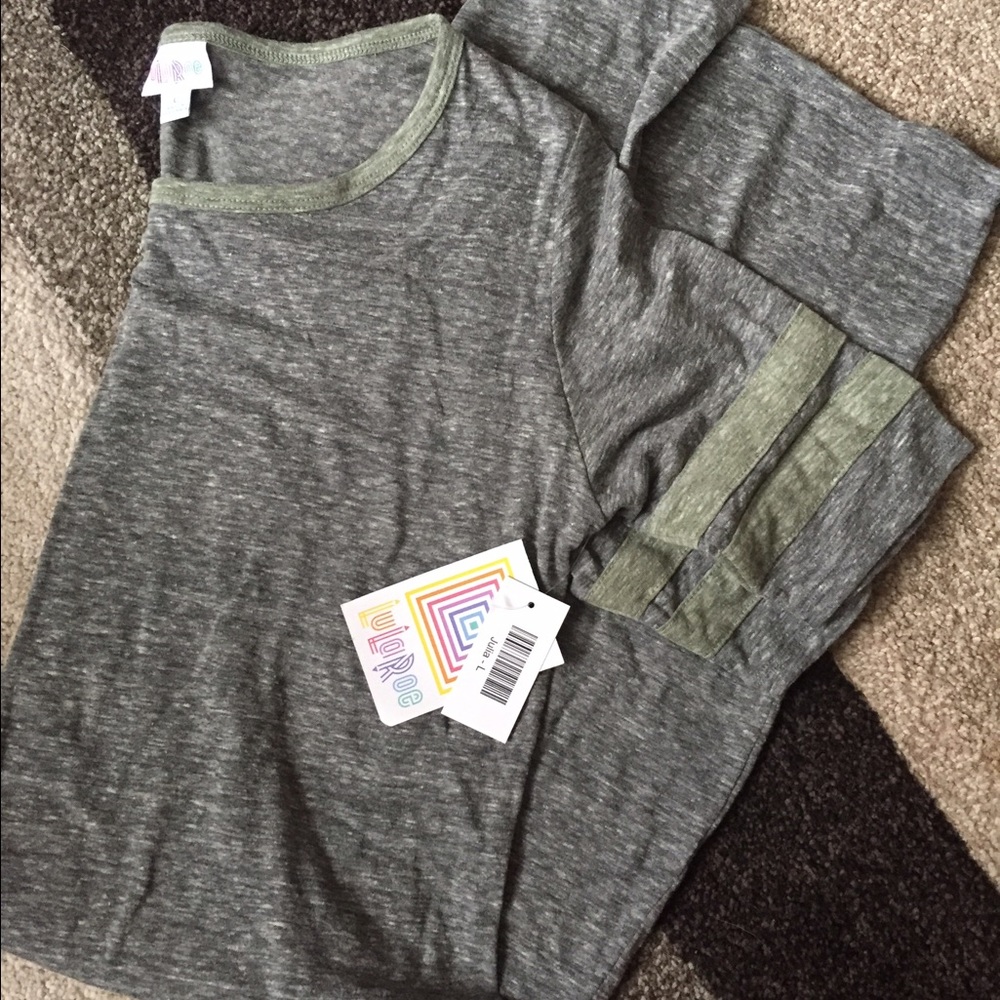 Lularoe Julia dress large bnwt heathered gray