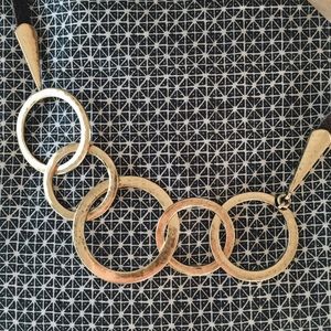 Lucky Brand Gold-tone Ring Toss Leather Necklace