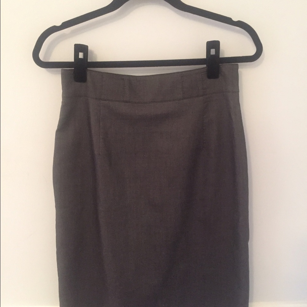 Kay Unger Size 6 Gray Pencil Skirt