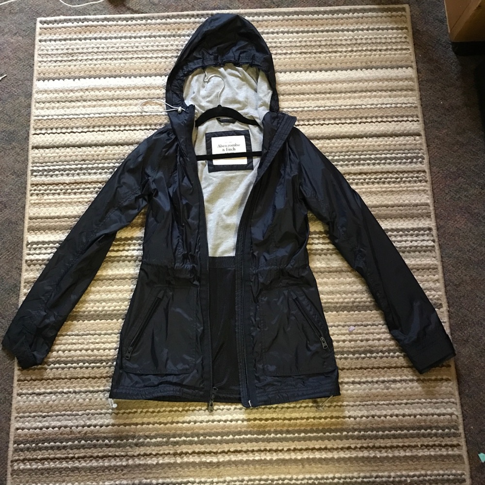Navy blue raincoat