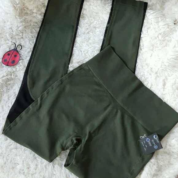 New olive black mesh yoga workout leggings - Picture 4 of 4