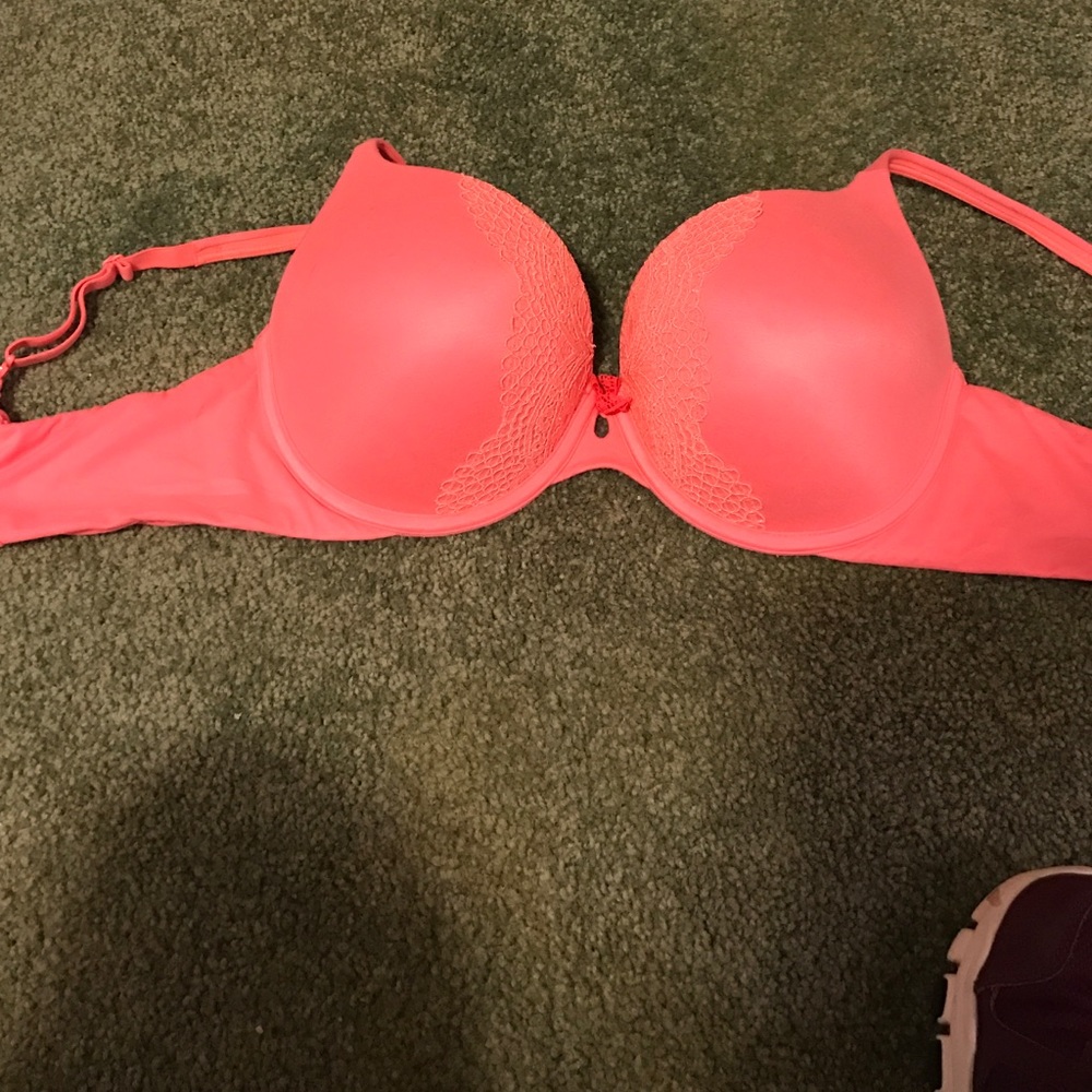Bright pink VS push up bra