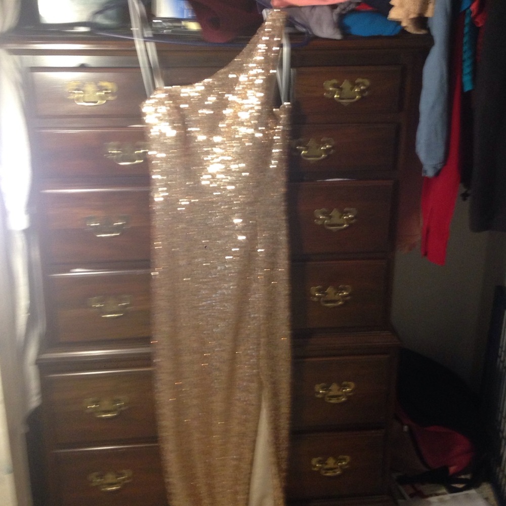 Rose Gold Sparkly Prom Dress