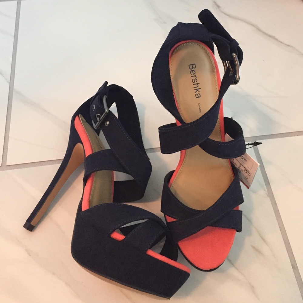 Navy and Coral High Heel purchased in Spain