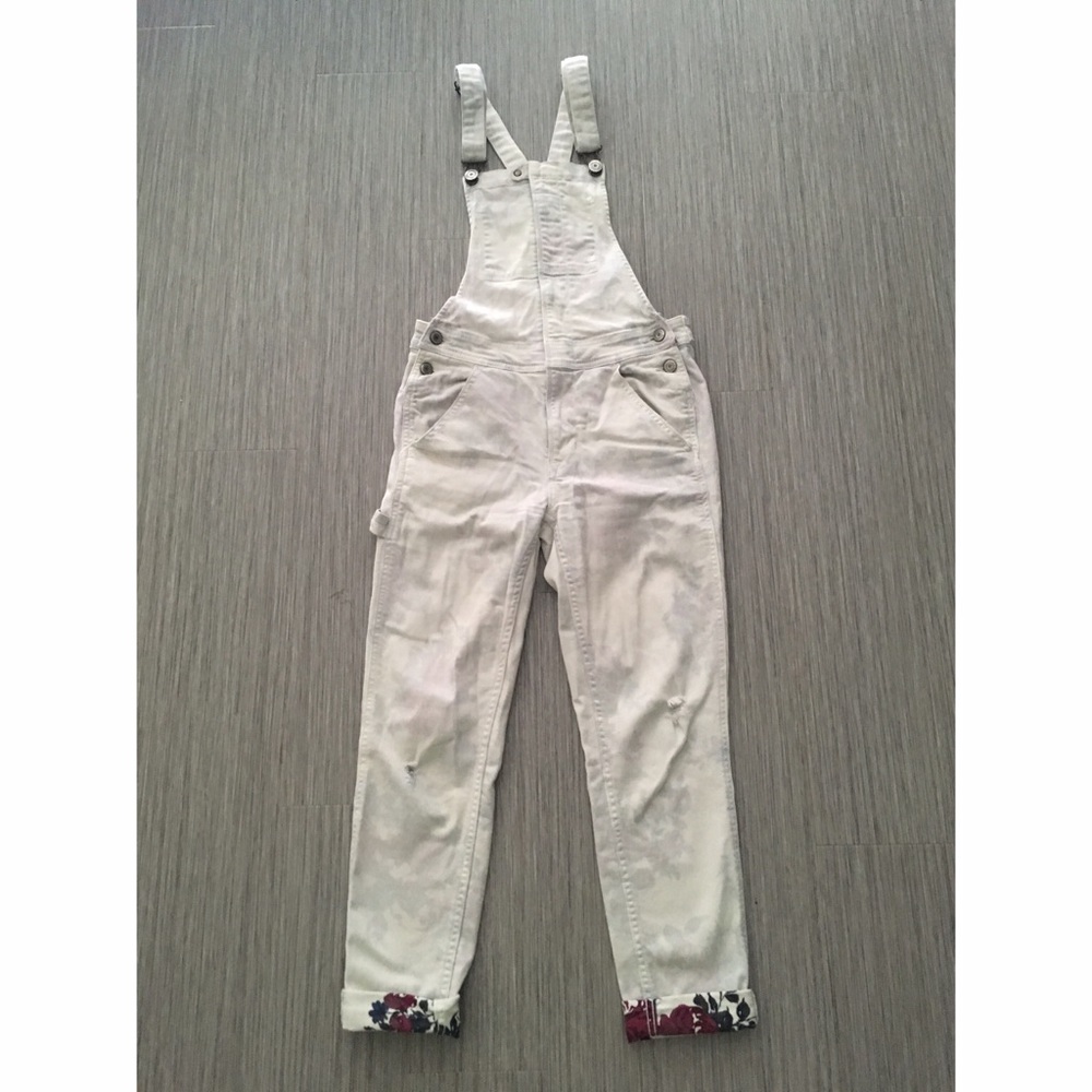 AEO reversed print denim overall