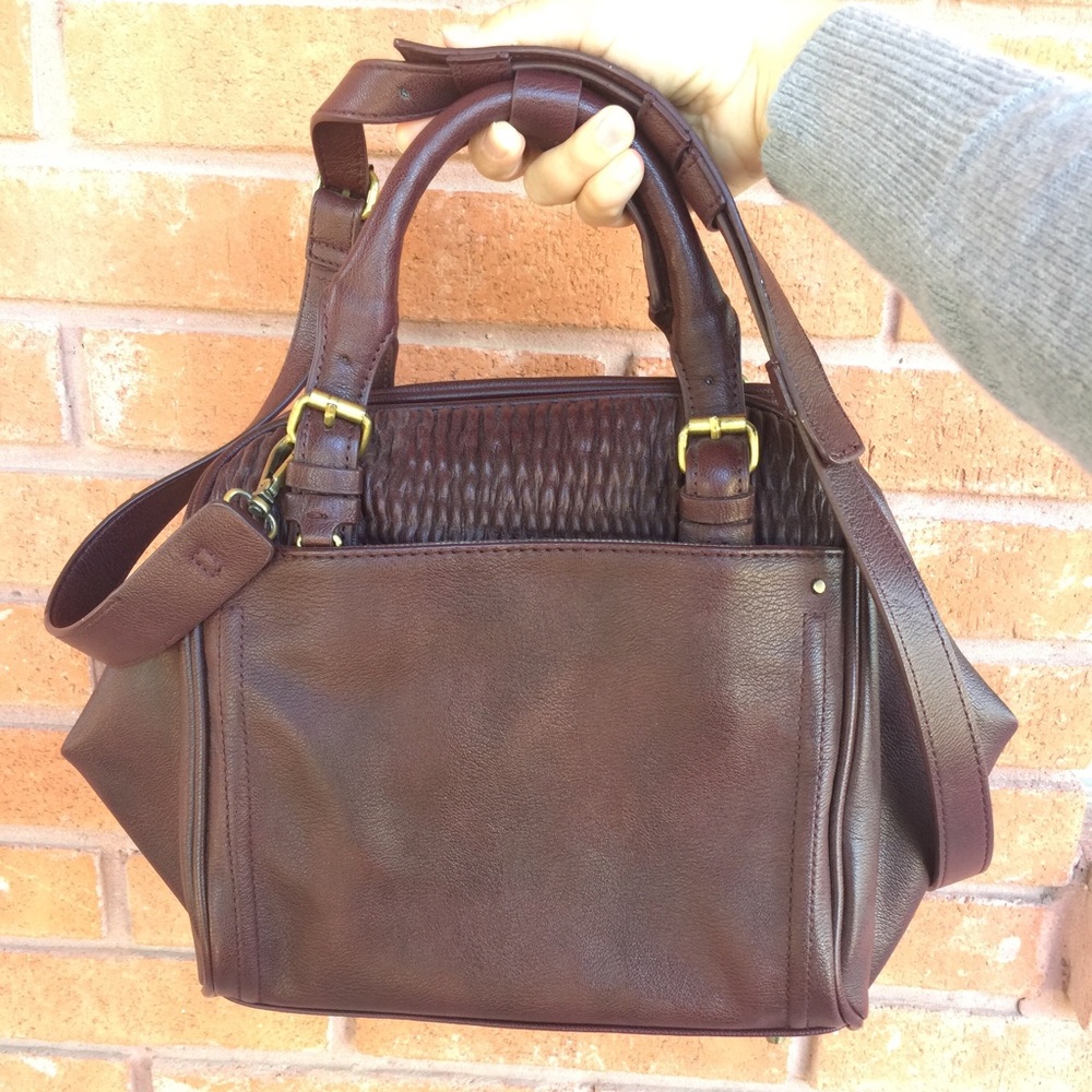 Zara maroon satchel bag