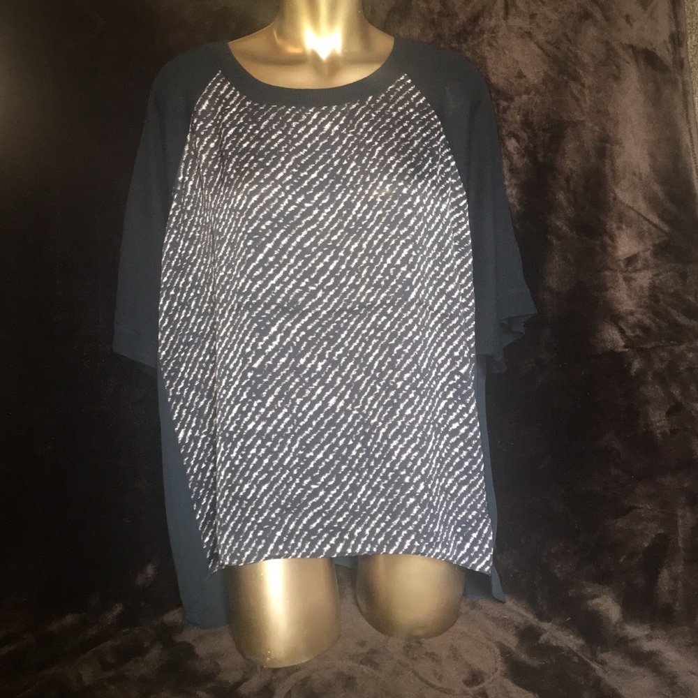 MICHAEL KORS BLACK AND BROWN PATTERN TOP