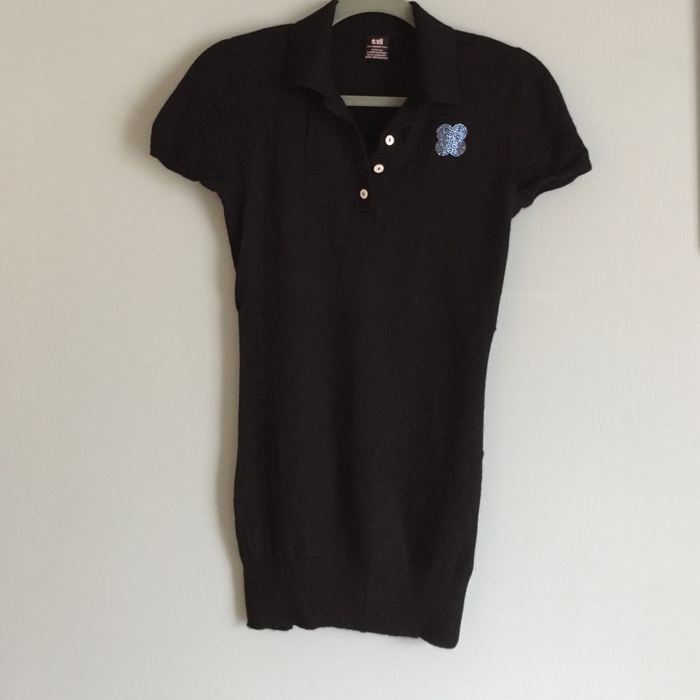 E.VIL Cashmere black polo shirt size M