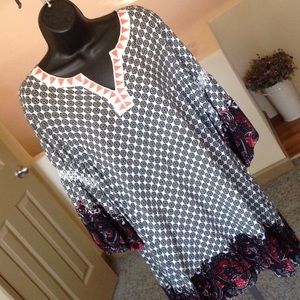 Umgee Tunic 3/4 sleeve, V-neck