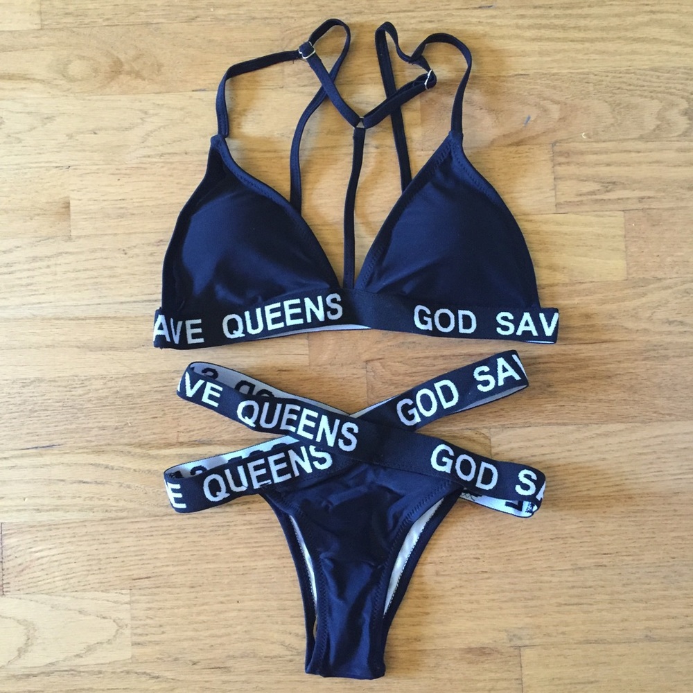 Brand new Handmade black caged bikini TOP only