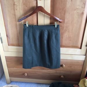 Lands' End olive wool work skirt