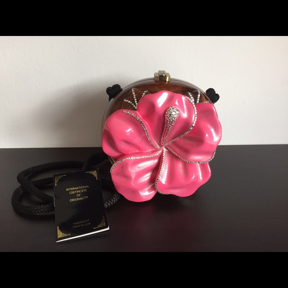 Timmy Woods Hibiscus ll Swarovski Trimmed Handbag