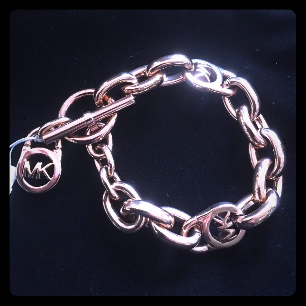 Michael Kors rose gold chain-link bracelet
