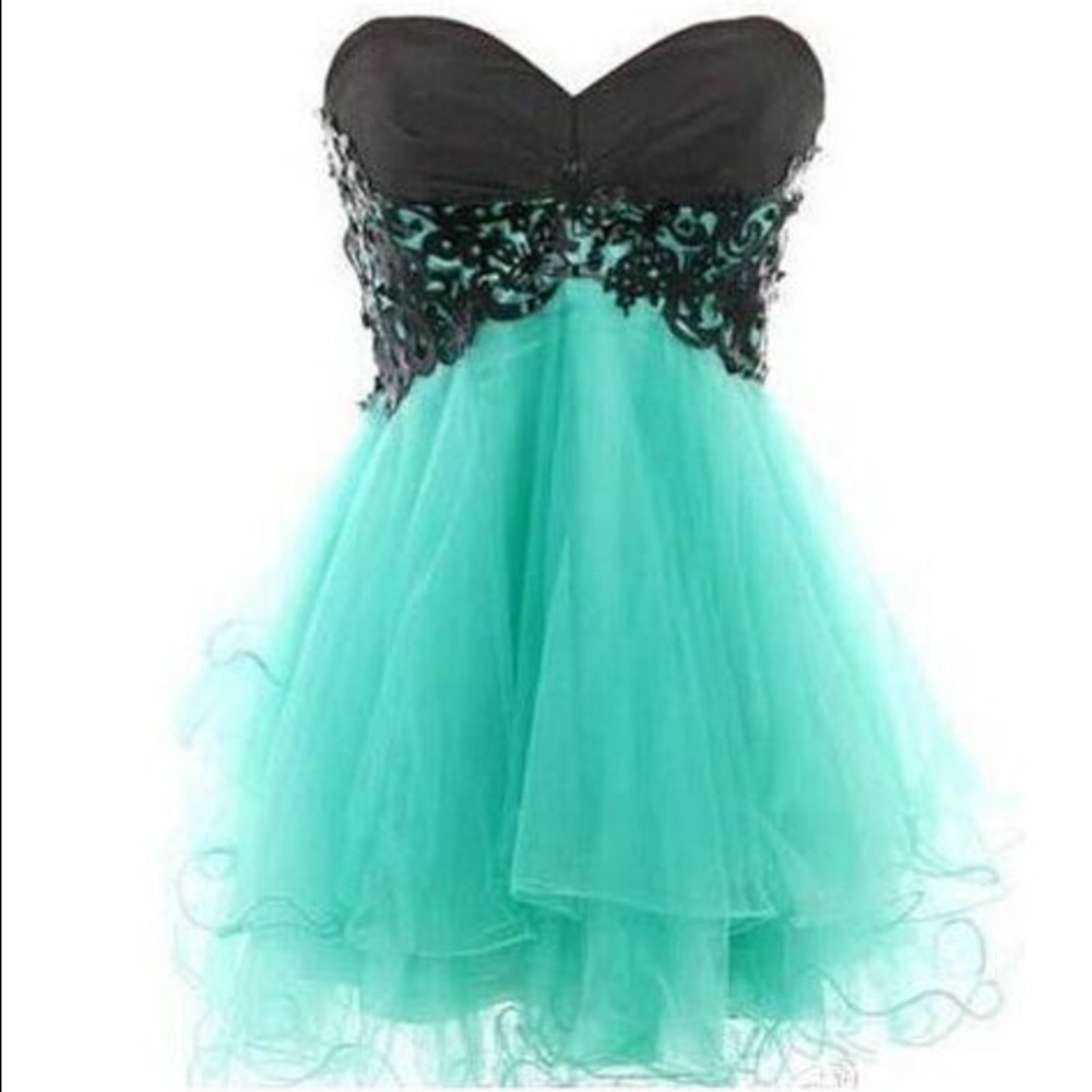 Mint green homecoming dress