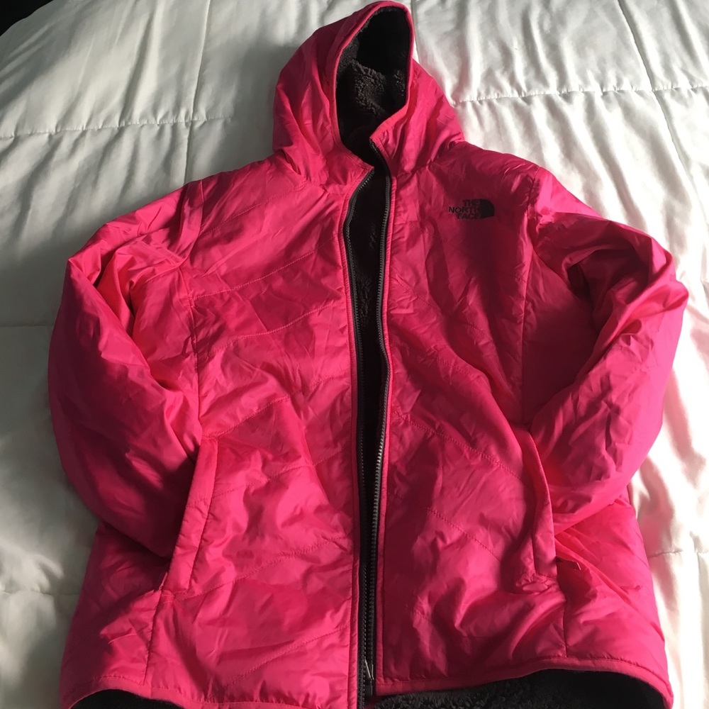 Pink North Face Fuzzy Jacket